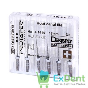 ProTaper (ПроТейпер) машинный D2, 18 мм, Dentsply для перелечивания, блистер (6 шт)