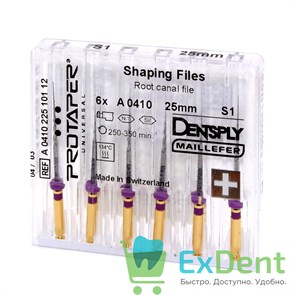 ProTaper (ПроТейпер) машинный S1, 25 мм, Dentsply, для лечения сложных случаев, блистер (6 шт)