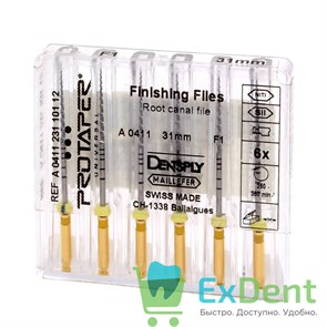 ProTaper (ПроТейпер) машинный F1, 31 мм, Dentsply, для лечения сложных случаев (6 шт)