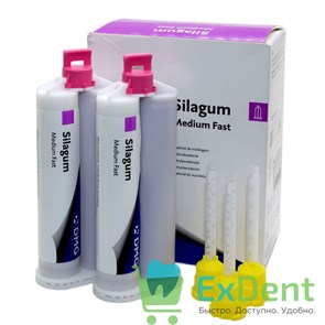 {{photo.Alt || photo.Description || 'Silagum (Силагум) Medium Fast - А- силикон, материал средней вязкости (2 х 50 мл)'}}