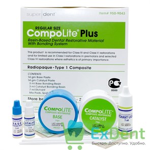 {{photo.Alt || photo.Description || 'Compolite Plus (Комполат) - пломбировочный материал хим. отверждения (14 г х 2 + 3 мл х 2 + 7мл)'}}