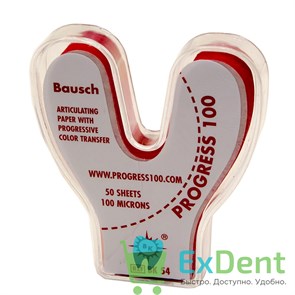 Артикуляционная бумага подковообразная, красная Bausch (100 мкм х 50 шт)