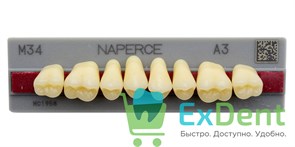 Гарнитур акриловых боковых зубов A3, M34U Naperce Posterior (8 шт)