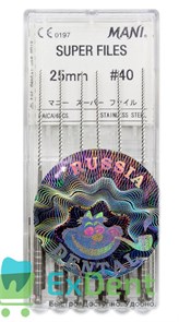 Super-Files №40, 25 мм, Mani, каналорасширитель, машинные (6 шт)