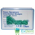 Клинья Sycamore Interdental Wedges - деревянные из платана, межзубные, зеленые (100 шт) - фото 31314