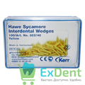 Клинья Sycamore Interdental Wedges - деревянные из платана, межзубные, жёлтые (100 шт) - фото 32467