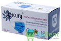 Маски медицинские голубые Mercury, лицевые, защитные, трехслойные (50 шт) - фото 32548